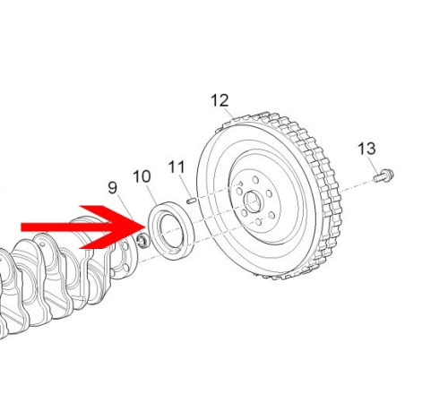 Motorsimmerring hinten